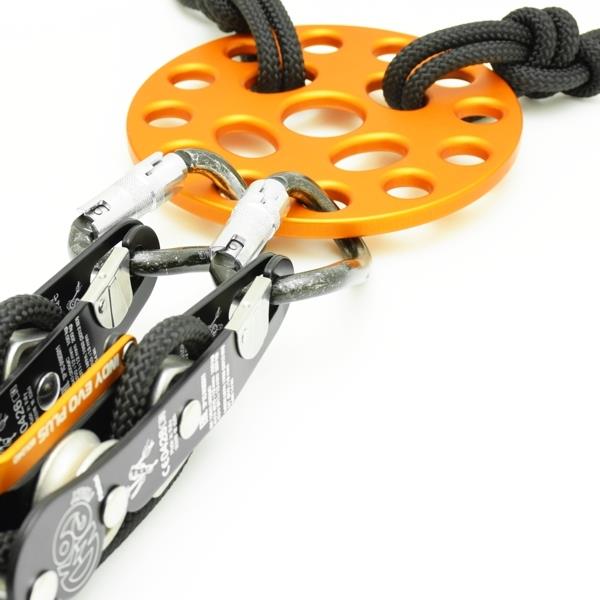 Agreeable Agony DiscoRig full circle rigging plate for suspension and anchor multipliers in rope climbing accessories.