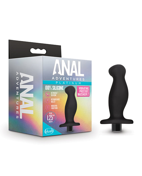 Blush Anal Adventures Platinum Silicone Vibrating Prostate Massager 02 - Black - Entry Point