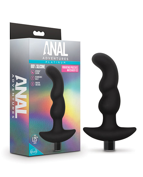 Blush Anal Adventures Platinum Silicone Vibrating Prostate Massager 03 - Black - Entry Point