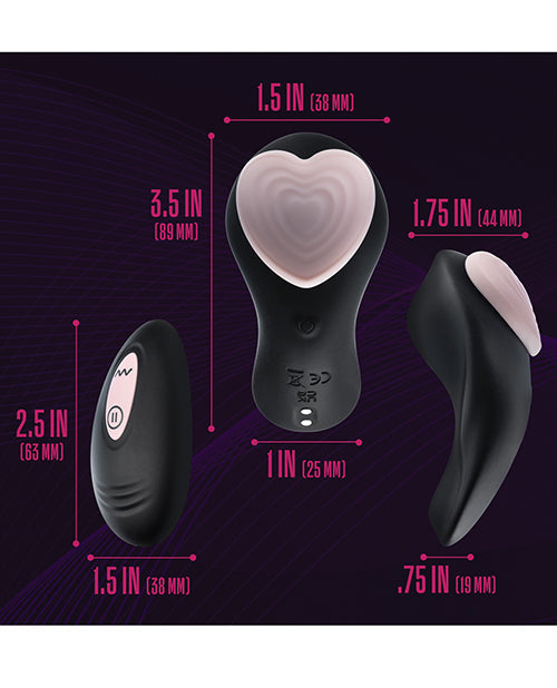 Pink and black Blush Temptasia Heartbeat Panty Vibe stimulator with remote control, designed for discreet pleasure and intimate wear.