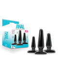 Blush Anal Adventures Basic Plug Kit - Black - Entry Point