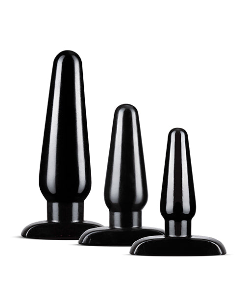 Blush Anal Adventures Basic Plug Kit - Black - Entry Point