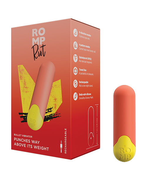 Romp Riot Bullet Vibrator | Orange Small Vibrator | Waterproof Clit Vibrator | Best Vibrator for Women - Entry Point