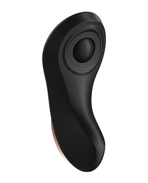 Black Satisfyer Little Secret Panty Vibrator stimulator from Not Just Sex Toys, showing its compact design and discreet shape.