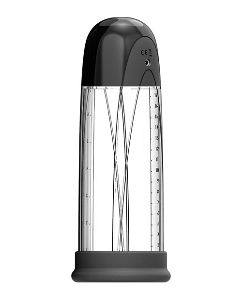 Rechargeable VeDO Pump vacuum penis pump in black, designed for penis enhancement, by Not Just Sex Toys.