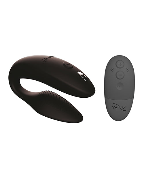 Black We-Vibe remote control vibrator from Not Just Sex Toys, designed for couples, featuring a sleek bullet shape and adjustable settings.