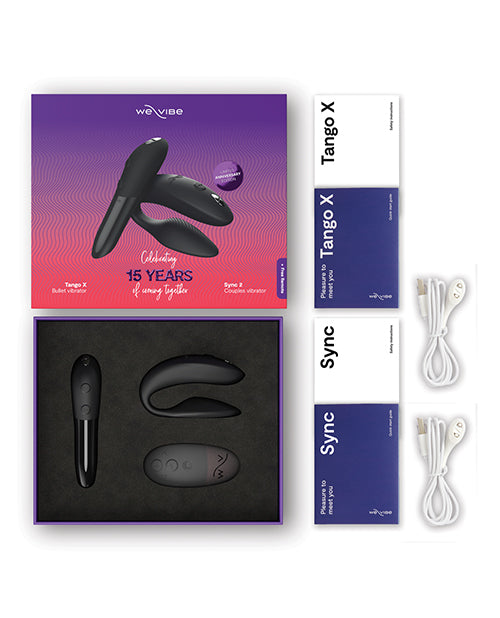 We-Vibe Sync 2 black remote control vibrator for couples, featuring bullet vibrators and sleek design, by Not Just Sex Toys.