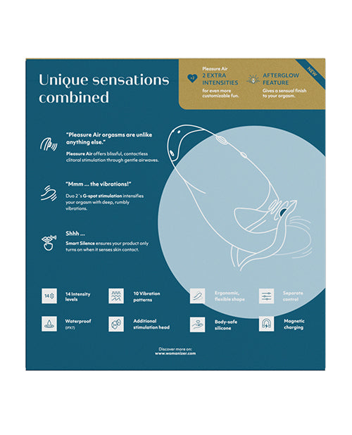 Womanizer Duo 2 Rabbit Vibrator | Petrol G Spot Vibrator | Waterproof 10x Clit Vibrator | Best Vibrator for Women - Entry Point