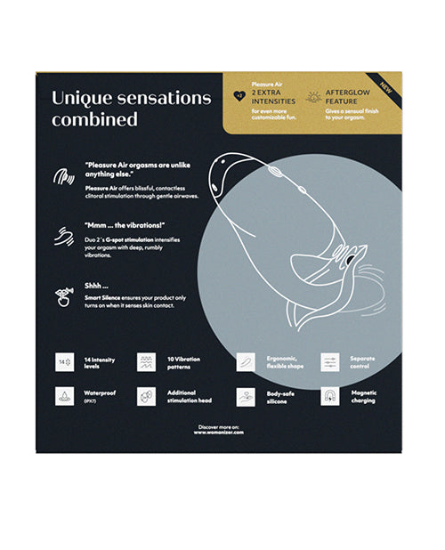 Womanizer Duo 2 Rabbit Vibrator | Black G Spot Vibrator | Waterproof Clit Sucking Vibrator | Best Vibrator for Women - Entry Point