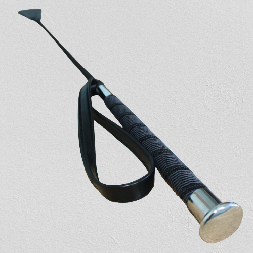 Agreeable Agony 22.5-inch leather riding crop with a standard or custom design, featuring a sleek handle and tapered tip.